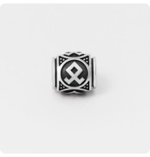 Шарм - бусина с руной Волка из серебра