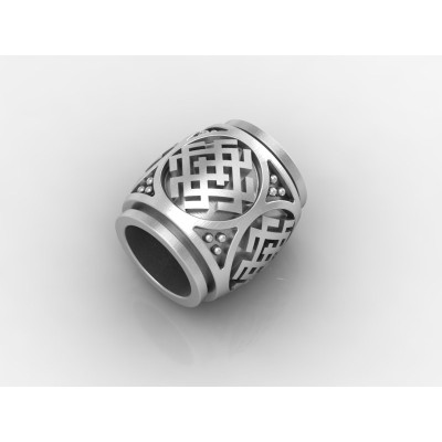 Шарм - бусина с оберегом Символ Белобога из серебра