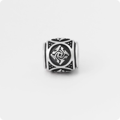 Шарм - бусина с оберегом Гаруда из серебра