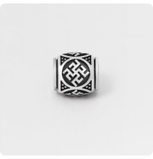 Шарм - бусина с оберегом Одолень трава из серебра