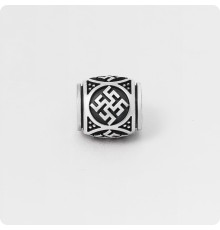 Шарм - бусина с оберегом Цветок Папоротника из серебра