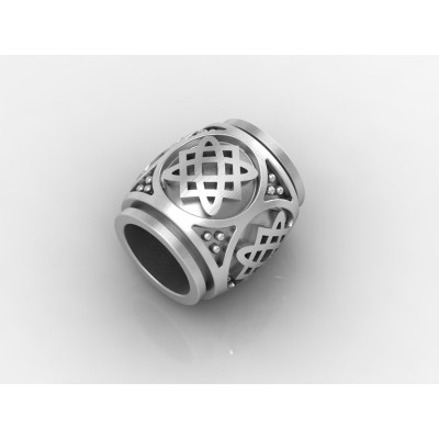 Шарм - бусина с оберегом Звезда Лады-богородицы из серебра