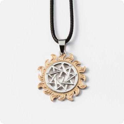 Оберег Перуница из серебра с золотом в Ярило