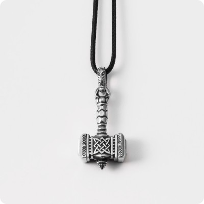 Молот Сварога со Звездой Руси (Квадрат Сварога) из серебра