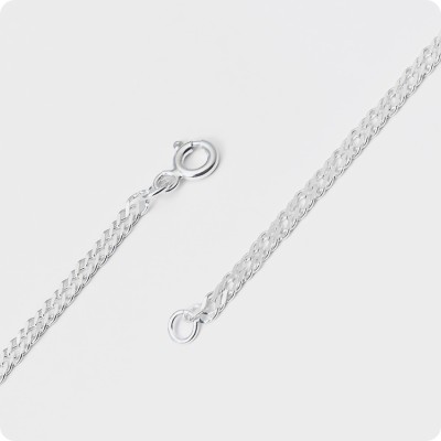 Серебряный браслет плетение Двойной Ромб