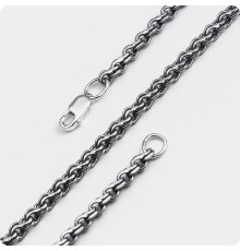 Серебряная цепь Ручеек (с чернением)