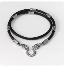 Кожаный шнур с головой орла - Серебряный Орёл