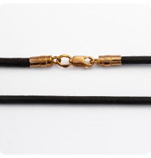 Кожаный шнур с золотым замком