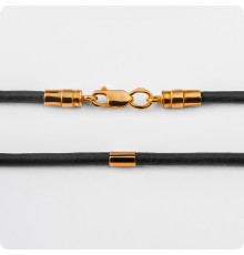 Кожаный шнур с золотыми вставками