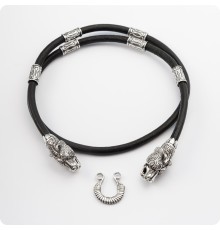 Кожаный шнур с головой Медведя - Хозяин Тайги 