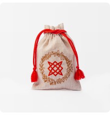 Мешочек с оберегом Звезда Руси - Квадрат Сварога (вышивка)